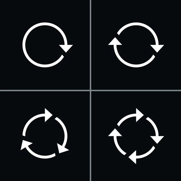 4 seta pictograma atualizar recarregar conjunto de sinal de loop de rotação —  Vetores de Stock