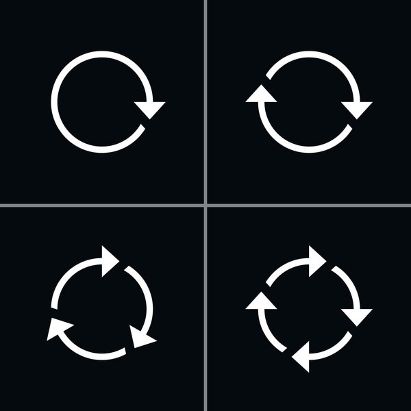 4 arrow pictogram refresh reload rotation loop sign set