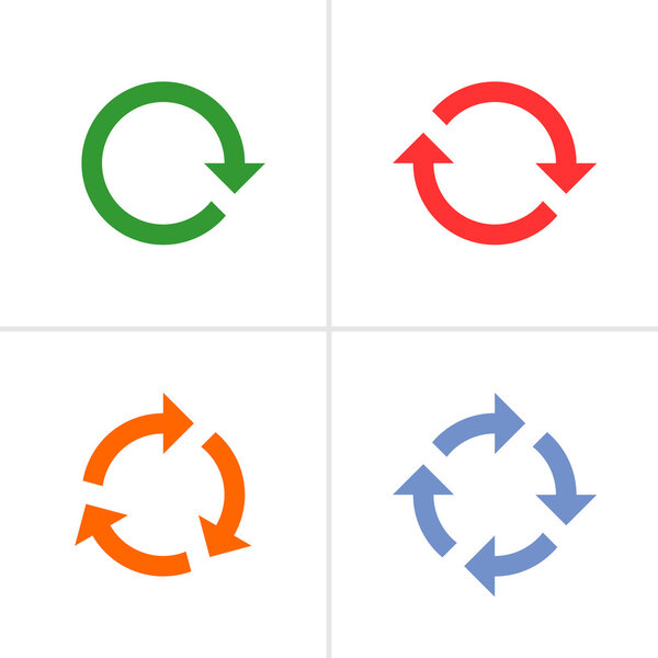 4 arrow pictogram refresh reload rotation loop sign set