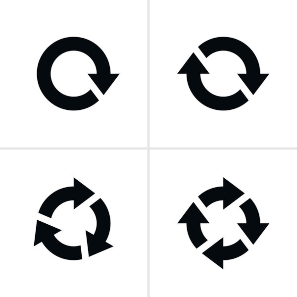 4 arrow pictogram refresh reload rotation loop sign set