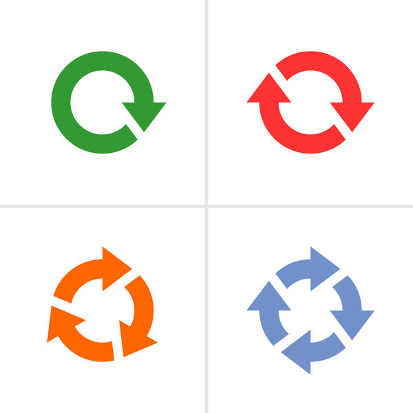 4 arrow pictogram refresh reload rotation loop sign set