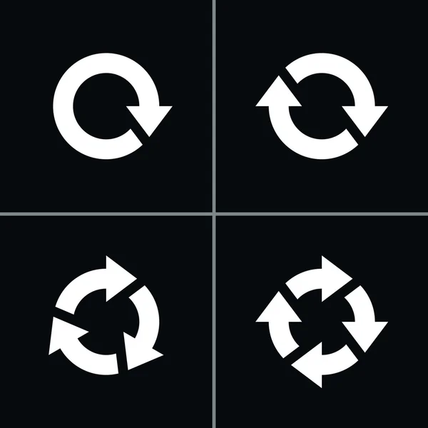 4 flecha pictograma refrescar recarga rotación bucle signo conjunto — Archivo Imágenes Vectoriales
