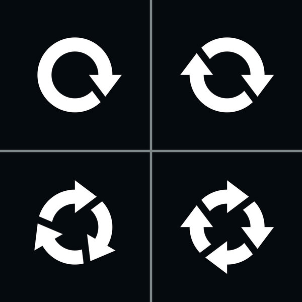 4 arrow pictogram refresh reload rotation loop sign set