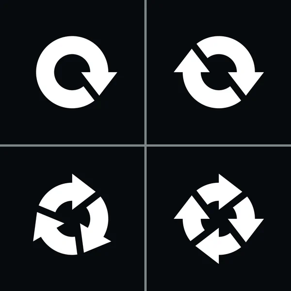 4 arrow pictogram refresh reload rotation loop sign set — Stock Vector