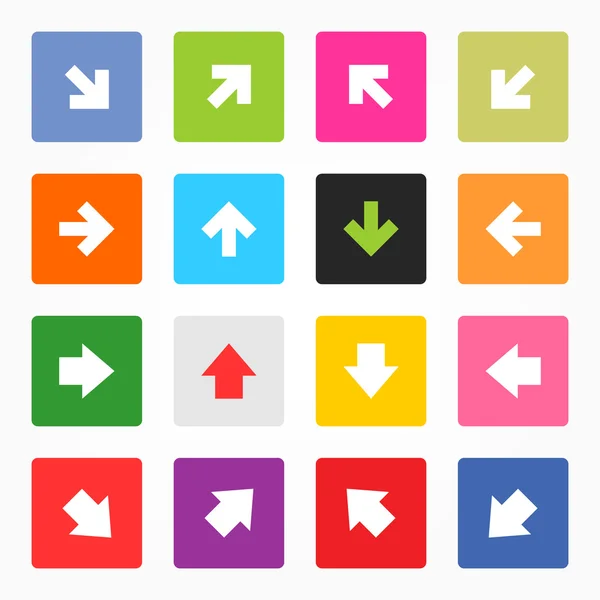 Signo de flecha icono colores populares — Vector de stock