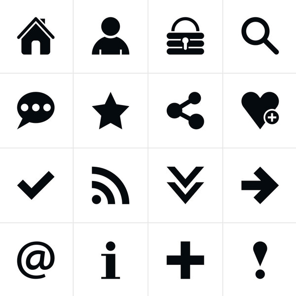 16 pictogram basic sign set