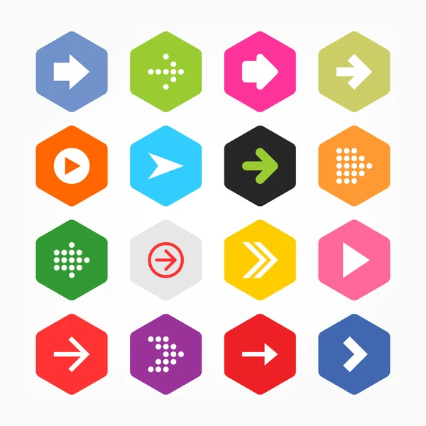 Flecha icono signo conjunto — Vector de stock