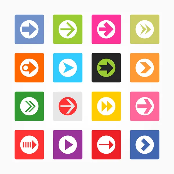 Arrow icon set sign in white circle — Stock Vector