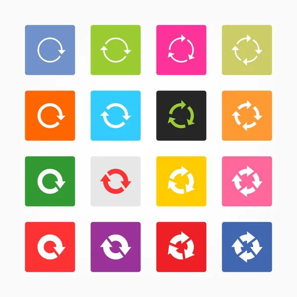 Flecha actualización icono recarga signo conjunto — Vector de stock