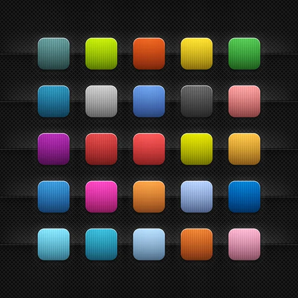25 χρωματιστό κουμπί κενό τετράγωνο web 2.0 — Διανυσματικό Αρχείο