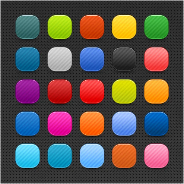 25 colored blank square web 2.0 button — Stock Vector