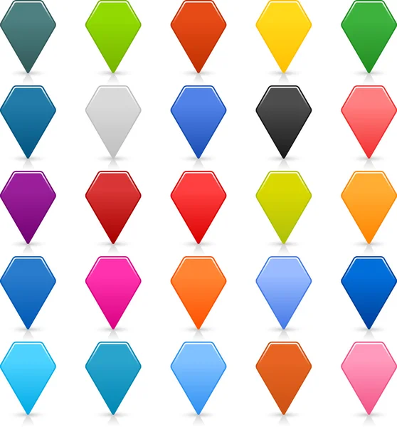 25 barevné tlačítko prázdné čtvercové web 2.0 — Stockový vektor