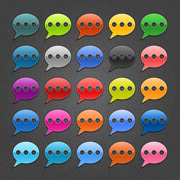 25 chat room glossy web button. Variation color for internet button on gray background with noise texture effect. Vector 10 eps. See more web design element template in my gallery — Stock Vector