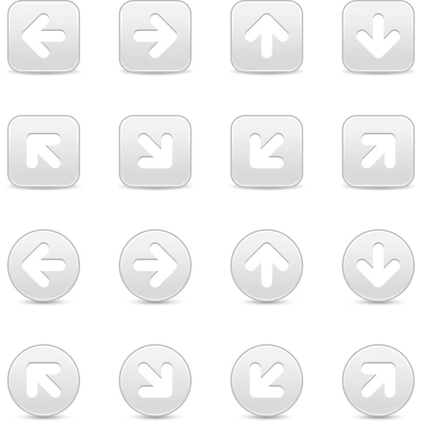 Γκρι κλίμακας Διαδίκτυο κουμπί με λευκό βέλος υπογράφω. στρογγυλά και τετράγωνα σχήματα με σκιά σε άσπρο φόντο. Αυτή η εικόνα διάνυσμα αποθηκευτεί σε 8 eps — Διανυσματικό Αρχείο