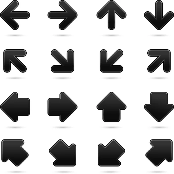 Flecha negra signo web botón de Internet con sombra sobre fondo blanco. Esta ilustración vectorial guardada en 8 eps — Archivo Imágenes Vectoriales
