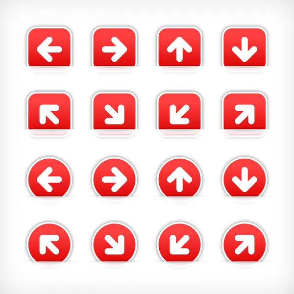 Rött undertecknar pilen klistermärke på klippa papper pocket — Stock vektor