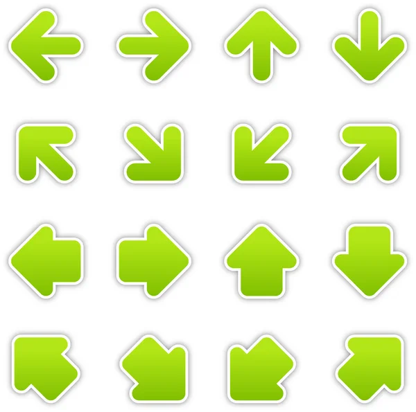 Green arrow sign sticker web button — Stockvector