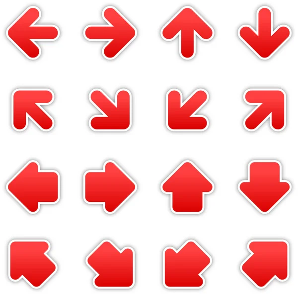 Red arrow sign sticker web button — Wektor stockowy