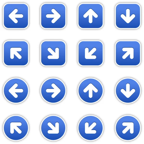 Adesivos de cobalto com sinal de seta — Vetor de Stock