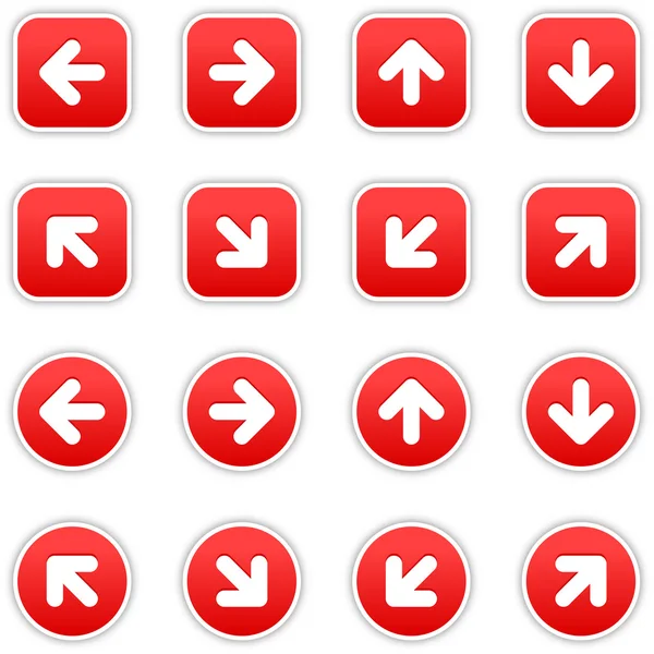 Red stickers with arrow sign — Stock Vector
