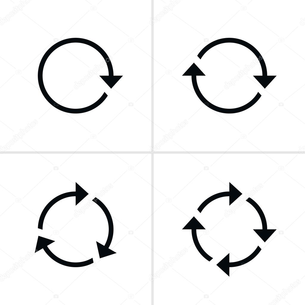 4 arrow pictogram refresh reload rotation loop sign set