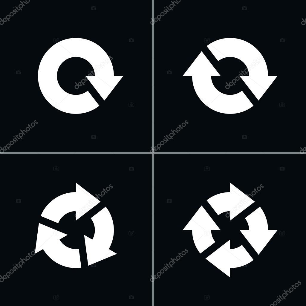 4 arrow pictogram refresh reload rotation loop sign set