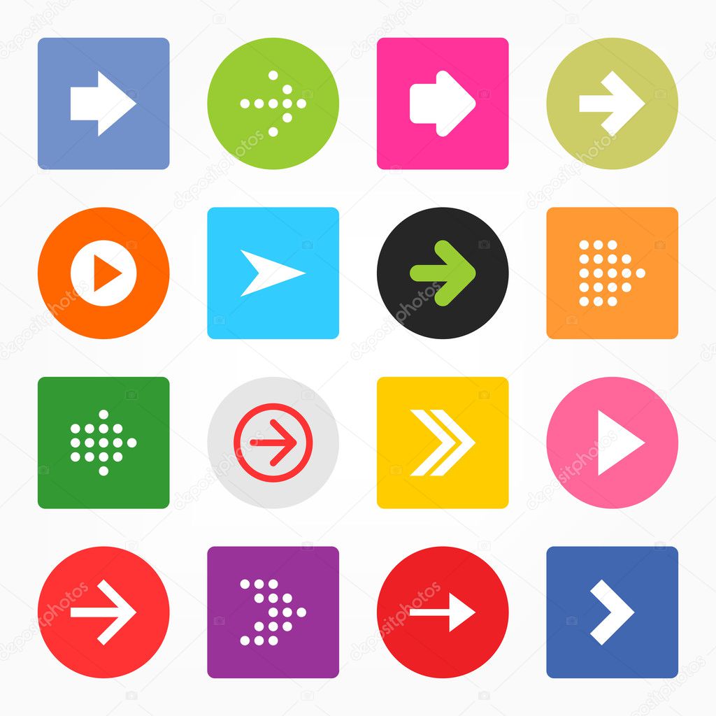 Arrow sign icon set