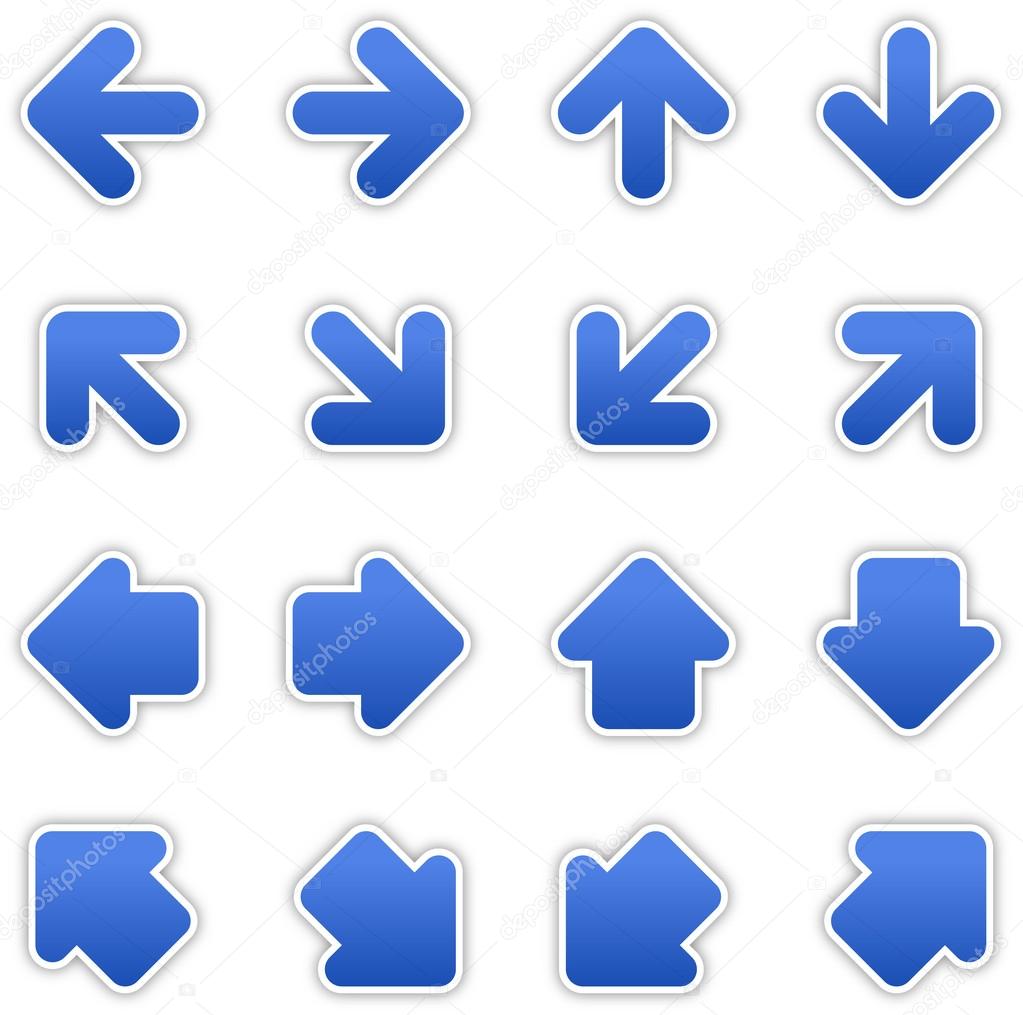 Cobalt blue arrow sign sticker web button