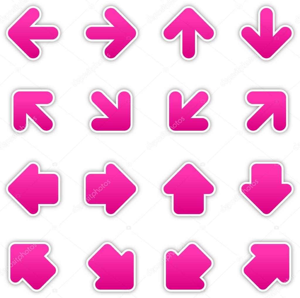 Magenta arrow sign sticker web button