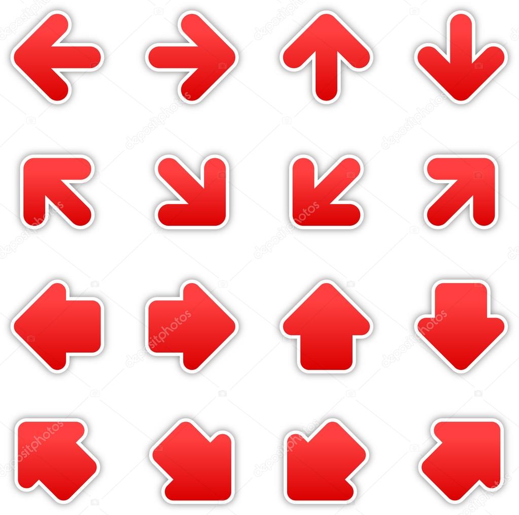 Red arrow sign sticker web button