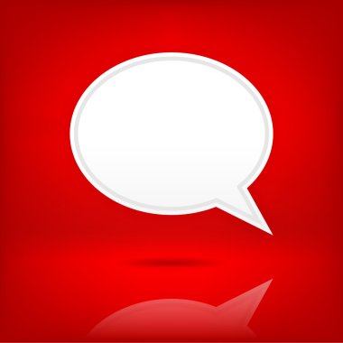 boş konuşma balonu simgesinin. siyah gölge ve koyu kırmızı zemin üzerine saydam yansıma ile saten boş şekli. Beyaz web düğmesi sohbet odası işareti. klip-art vektör çizim öğesi için tasarım 10 eps