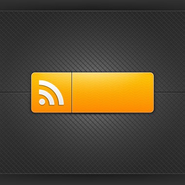Beyaz rss turuncu yuvarlak dikdörtgen web düğmesine imzala. siyah metal zemin üzerine gölge ile parlayan şekli. 10 eps kaydedilen bu vektörel çizimler. benim galeride daha fazla Internet düğme görmek
