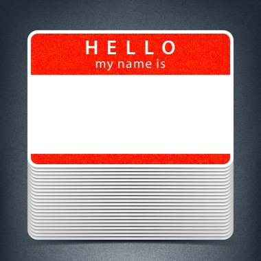 Kırmızı boş ad etiketi etiket