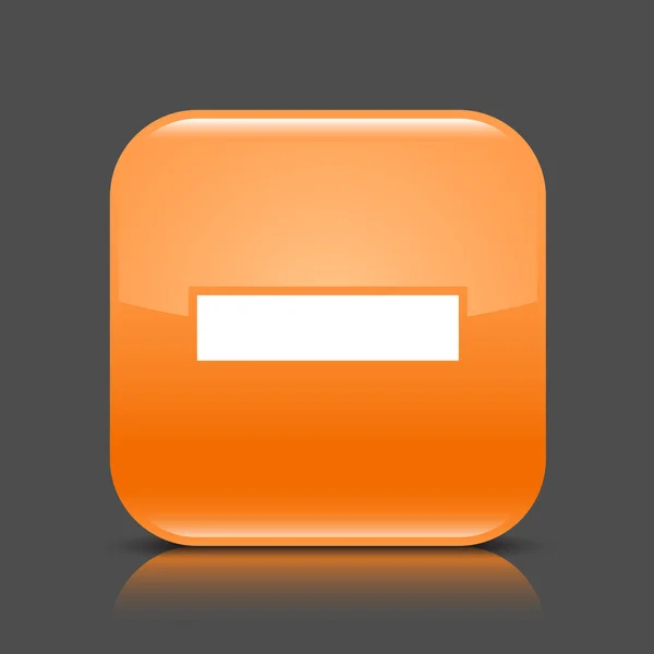 Orange glossy web button with do not sign. Rounded square shape icon with black shadow and colored reflection on dark gray background. This vector illustration created and saved in 8 eps — 스톡 벡터