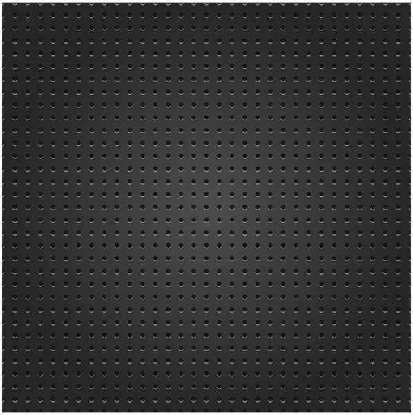 Seamless texture metal surface dotted perforated black background — Stock Vector