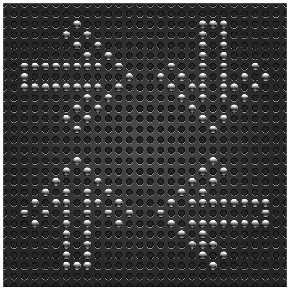 4 Pfeil-Wegweiser aus Chrom auf dunklem, nahtlosem Muster. Black Dot perforierten Textur Hintergrund. diese Vektordatei im Format eps 10 gespeichert — Stockvektor
