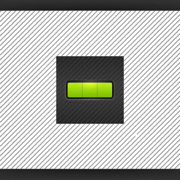 Yeşil boş Internet web düğme. Gölge ve Işıma üzerinde siyah metal zemin perforasyon seamless modeli ile saten yuvarlatılmış dikdörtgen formu. 10 eps vektör.