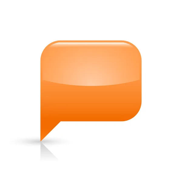 Orange glassy empty speech bubble web button icon — Stock Vector