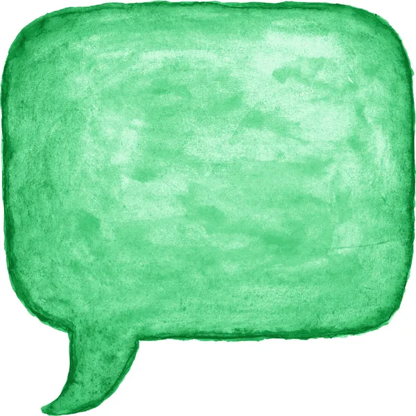 Green watercolor empty speech bubble dialog square shape on white background. This vector illustration clip-art design element saved in 10 eps — Stock Vector
