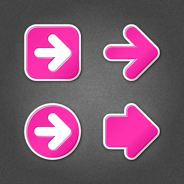 4 magenta pegatina flecha signo icono web — Archivo Imágenes Vectoriales