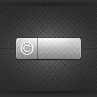 Beyaz telif hakkı işareti gri yuvarlak dikdörtgen web düğme tarih. siyah metal zemin üzerine gölge ile parlayan şekli. 10 eps kaydedilen bu vektörel çizimler. benim galeride daha fazla Internet düğme görmek