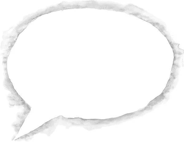 Blank speech bubble. White watercolor dialog shape with gray drop shadow on white background. This vector illustration clip-art design elements saved in 8 eps — Stock Vector