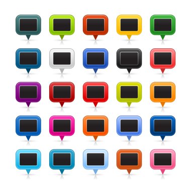 renkli eşleme pimleri kare web düğmeleri siyah boş alanı ile keçeleşmiş