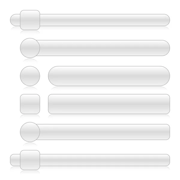 Panneau de navigation gris brillant web 2.0 avec réflexion sur fond blanc — Image vectorielle