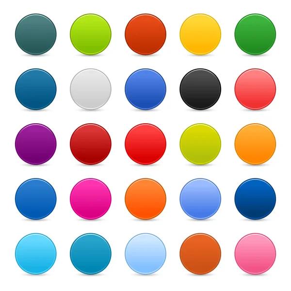 Web düğmeleri beyaz zemin üzerine yuvarlak keçeleşmiş renk — Stok Vektör
