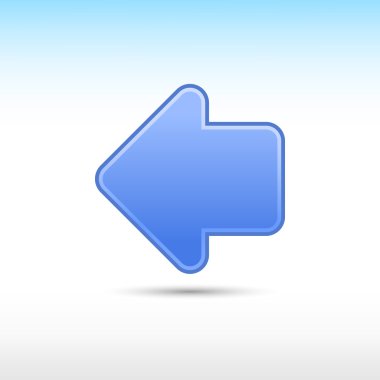 Web 2.0 düğme ok simgesini sağ işareti gri gölge beyaz zemin üzerine mavi
