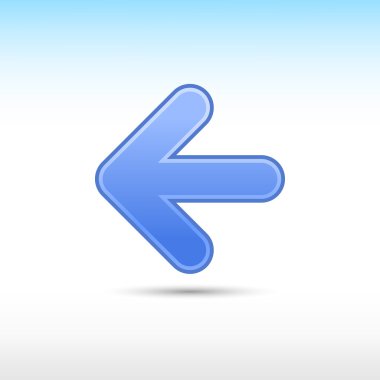 ok simgesi web 2.0 düğme önceki işareti gri gölge beyaz ile mavi