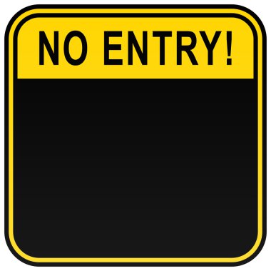 Black no entry blank caution sign on a white clipart