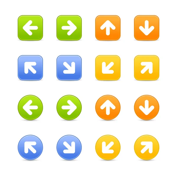 Web button colored arrows set on white — 스톡 벡터