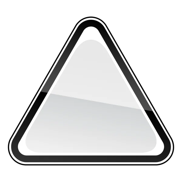 Black triangular blank attention warning sign on white — Stock Vector